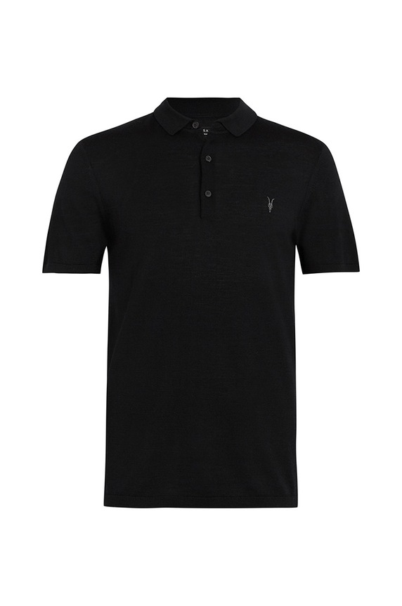 AllSaints Polo MODE MERINO SS POLO MK021N czarny