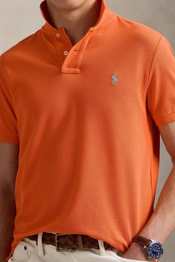 Polo Ralph Lauren polo męskie bawełniane pomarańczowy 710536856
