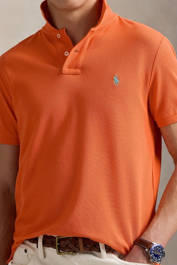 Polo Ralph Lauren polo męskie bawełniane pomarańczowy 710536856