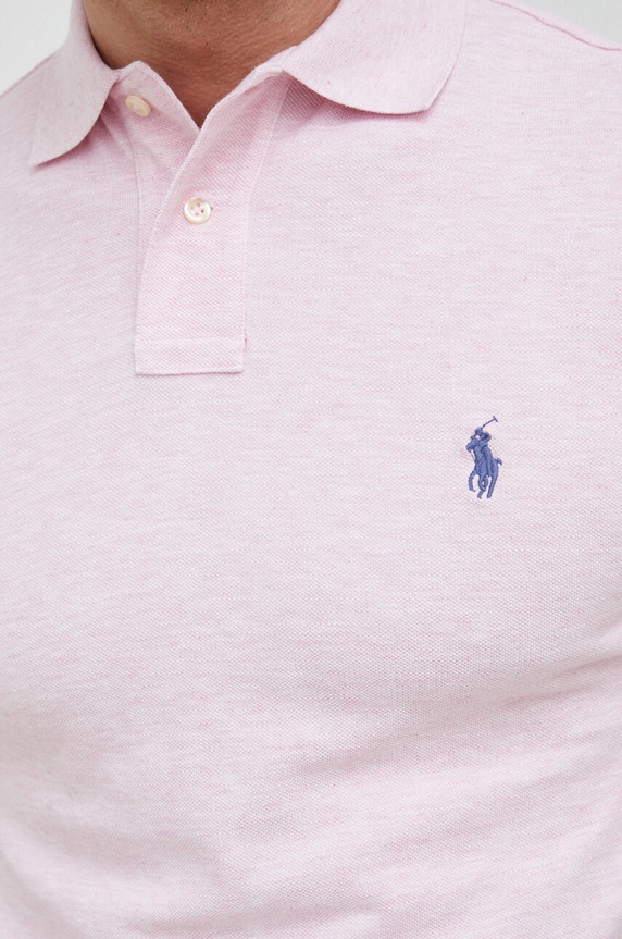 Polo Ralph Lauren polo tričko pánske bavlnené 710536856 ružová