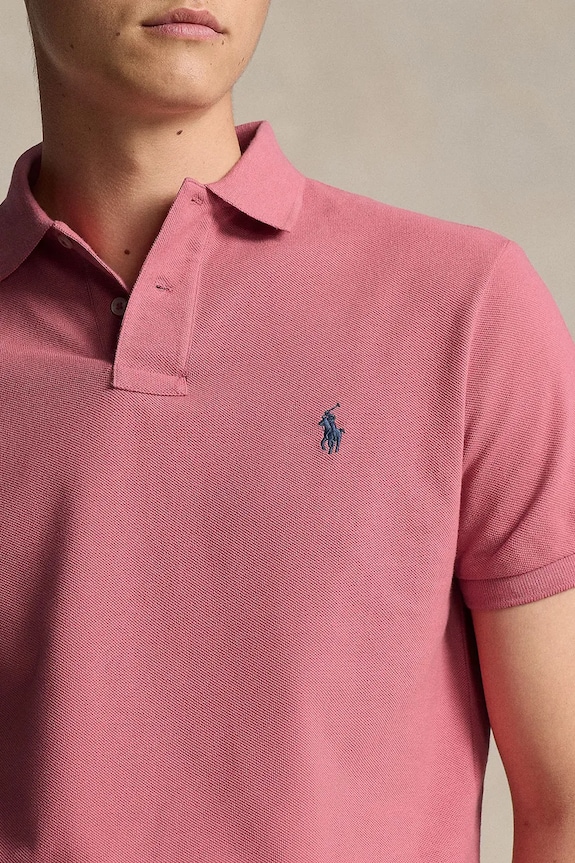 Polo Ralph Lauren polo tričko pánske bavlnené ružová 710536856