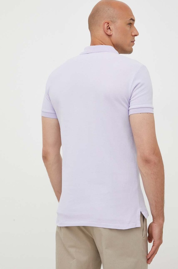 Oblečenie Polo Ralph Lauren polo tričko pánske bavlnené 710536856 fialová