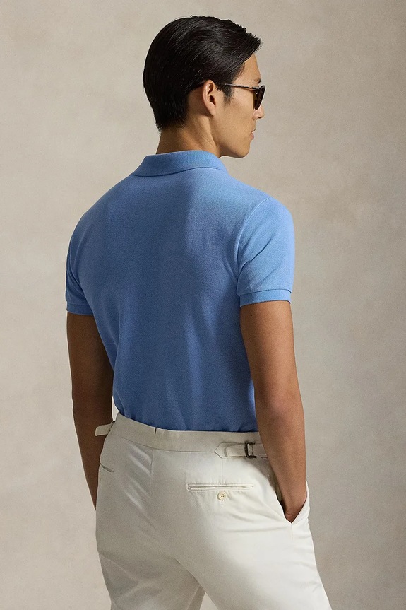 Βαμβακερό μπλουζάκι πόλο Polo Ralph Lauren 710536856 μπλε SS26