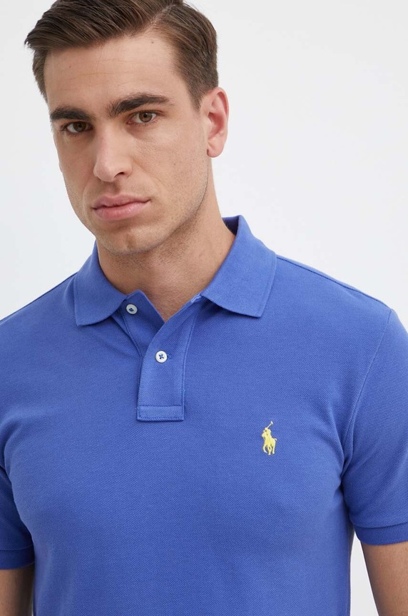 Polo Ralph Lauren polo męskie bawełniane niebieski 710536856