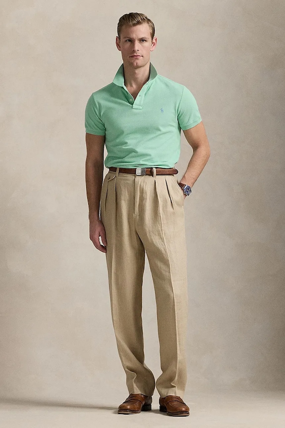 Odzież Polo Ralph Lauren polo męskie bawełniane 710536856 turkusowy