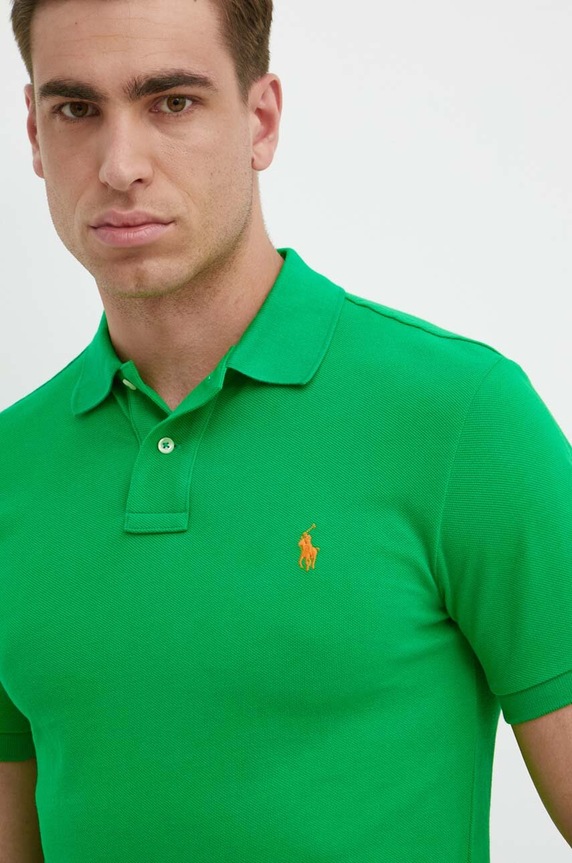 Polo Ralph Lauren polo tričko pánske bavlnené zelená 710536856