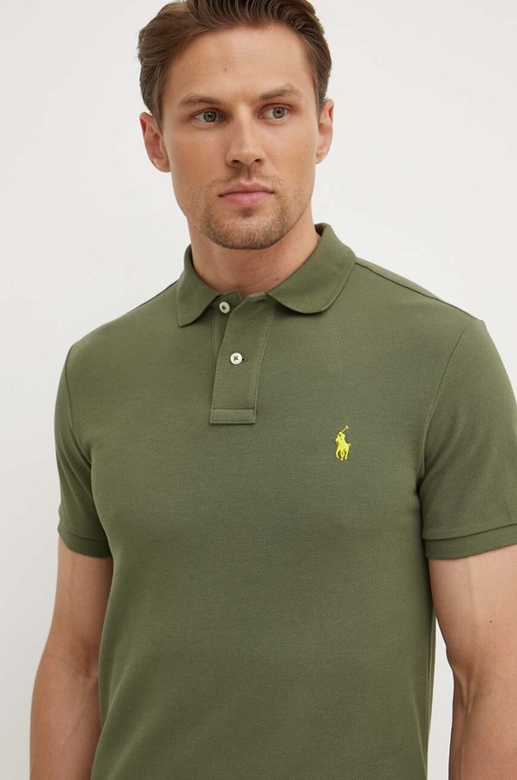 Polo Ralph Lauren polo tričko pánske bavlnené zelená 710536856