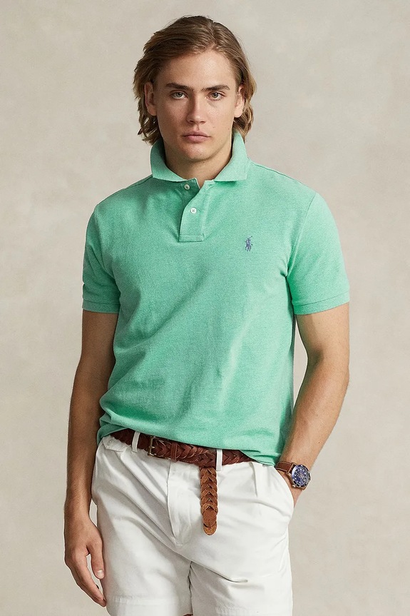 Polo Ralph Lauren polo tričko pánske bavlnené slim zelená 710536856