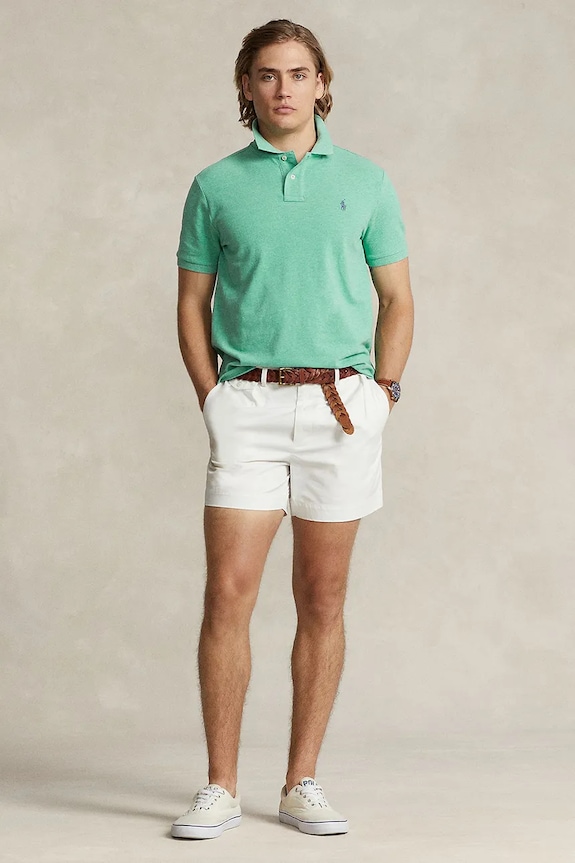 Oblečenie Polo Ralph Lauren polo tričko pánske bavlnené 710536856 zelená