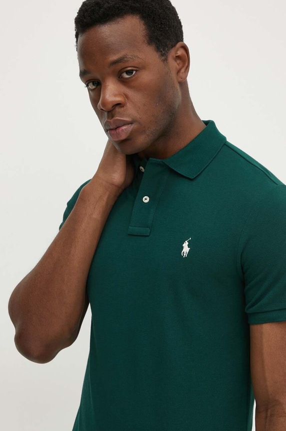 Polo Ralph Lauren polo tričko pánske bavlnené zelená 710536856