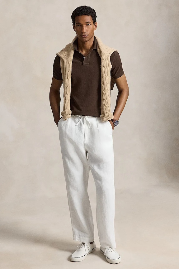Odzież Polo Ralph Lauren polo męskie bawełniane 710536856 brązowy