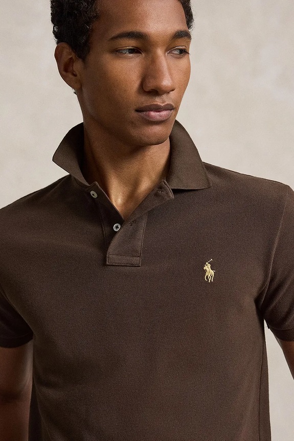 Polo Ralph Lauren polo męskie bawełniane brązowy 710536856