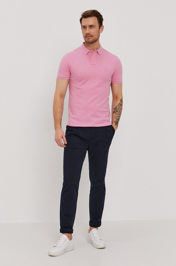 Polo Ralph Lauren polo pentru bărbați din bumbac 710536856 roz SS26