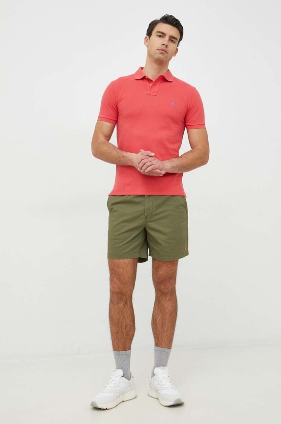 Polo Ralph Lauren polo tričko pánske bavlnené 710536856 červená SS26