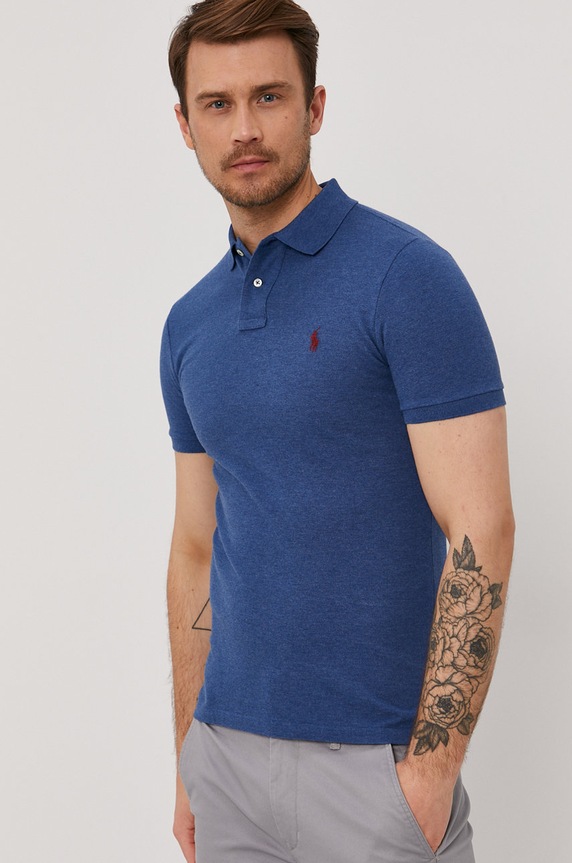 Polo Ralph Lauren polo pentru bărbați din bumbac bumbac albastru 710536856