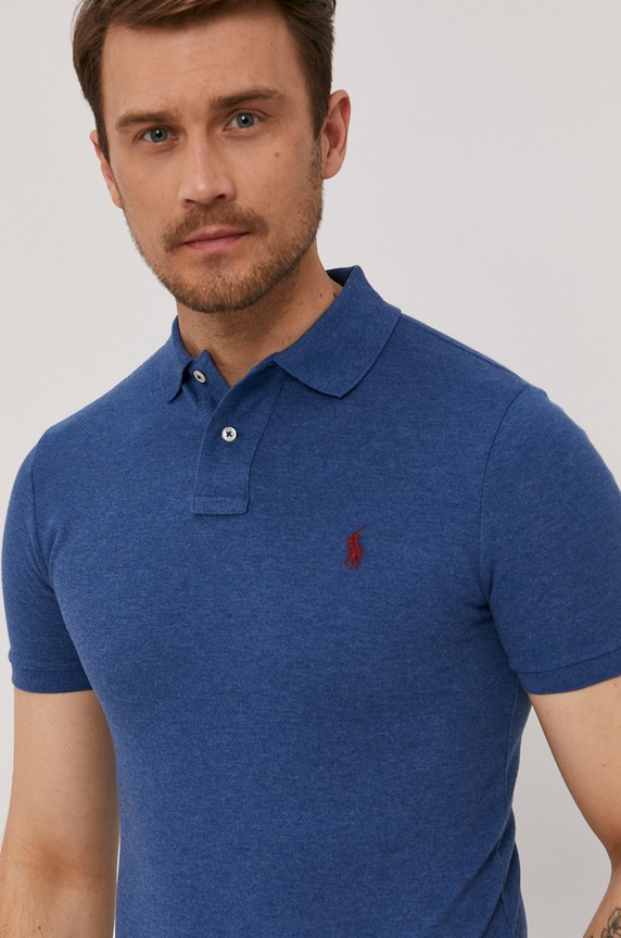 Polo Ralph Lauren polo pentru bărbați din bumbac albastru 710536856