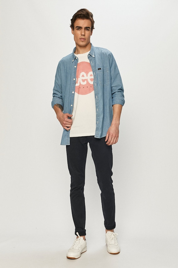 Lee - Spodnie Luke L719NQ21 granatowy SS21