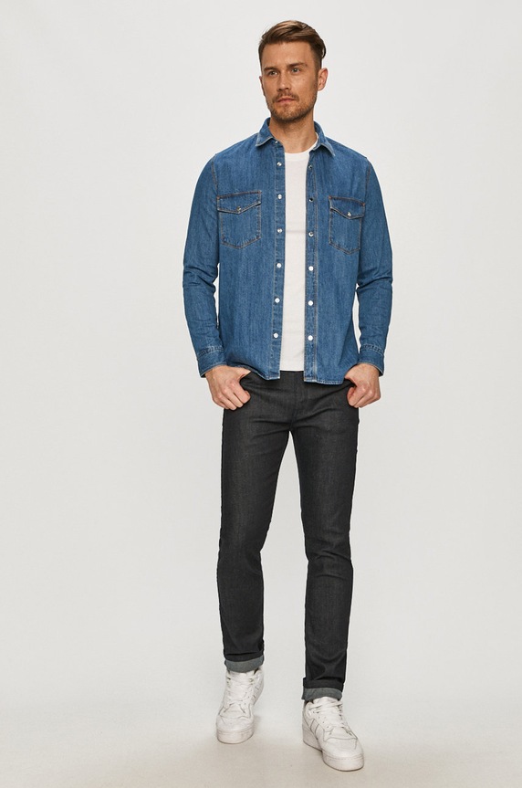 HUGO - Jeansy 708 50437758 50437758 granatowy AA00