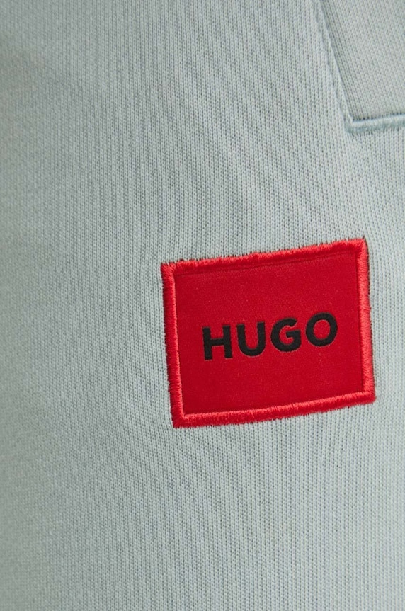 HUGO spodnie dresowe męskie bawełniane Doak212 zielony 50447963
