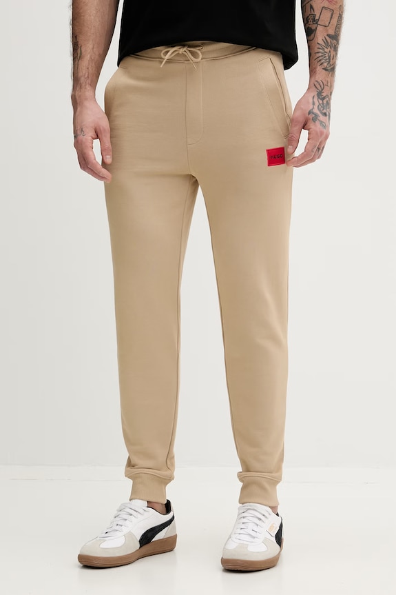 HUGO pantaloni de trening pentru bărbați din bumbac Doak212 uni bej 50447963