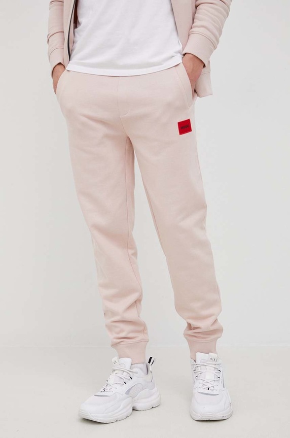 HUGO spodnie dresowe bawełniane Doak212 50447963 beżowy AA00