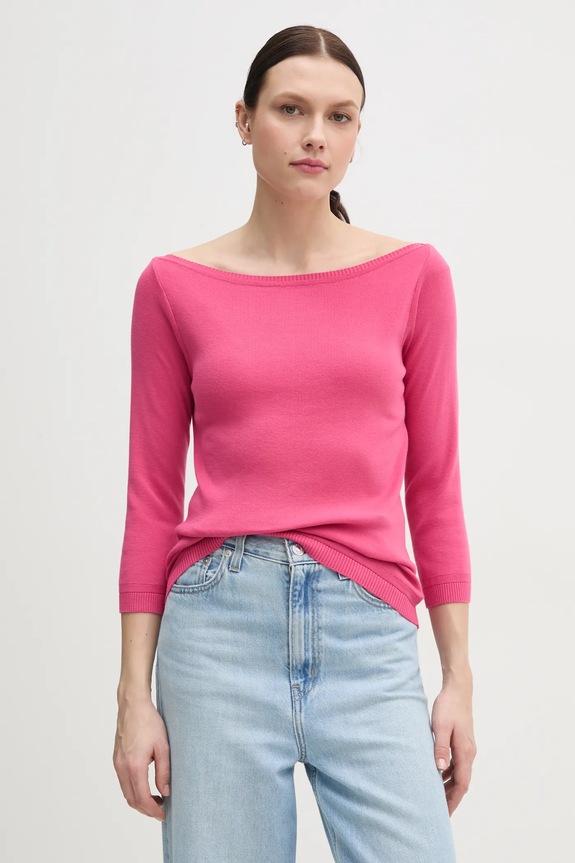 Sveter United Colors of Benetton slim ružová 1091D1M09