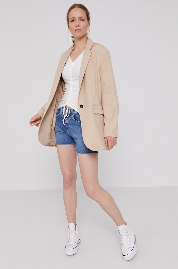 Rifľové krátke nohavice Pepe Jeans Mary Archive PL800935.000 modrá SS21