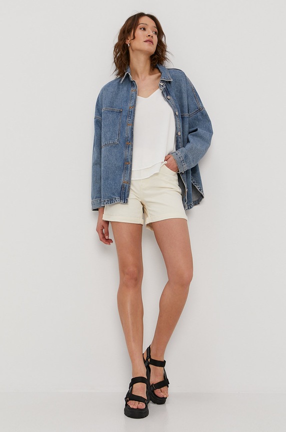 Only Szorty jeansowe 15230571 beżowy AA00