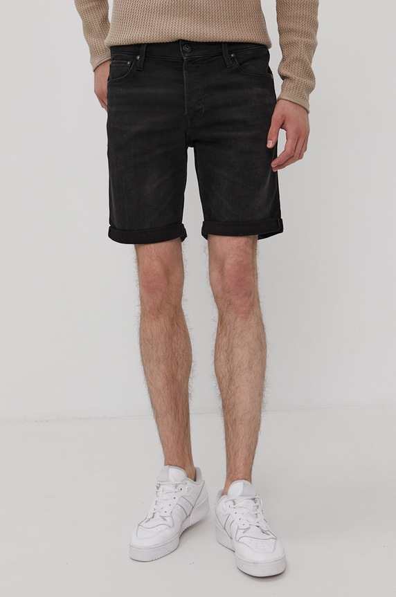 Džínové šortky Jack & Jones s elastanem černá 12166274