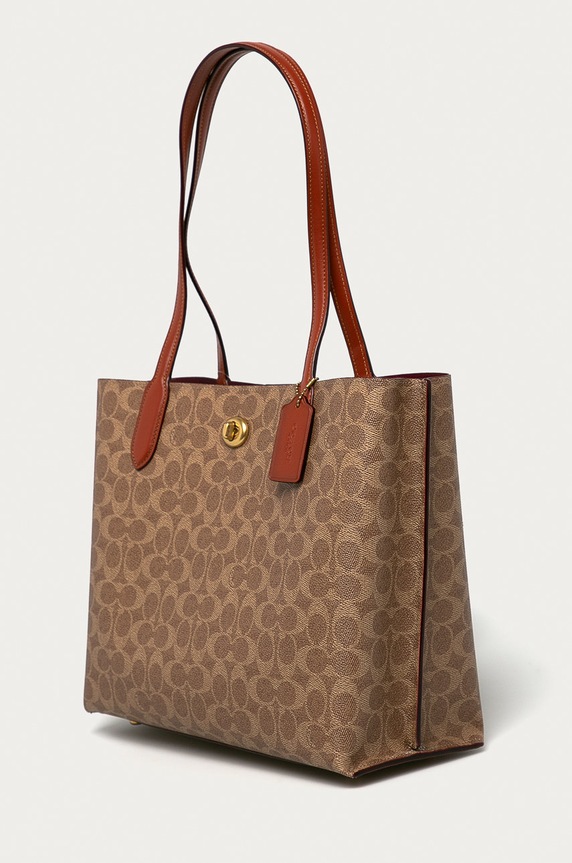 Coach - Δερμάτινη τσάντα C0693 καφέ AA00