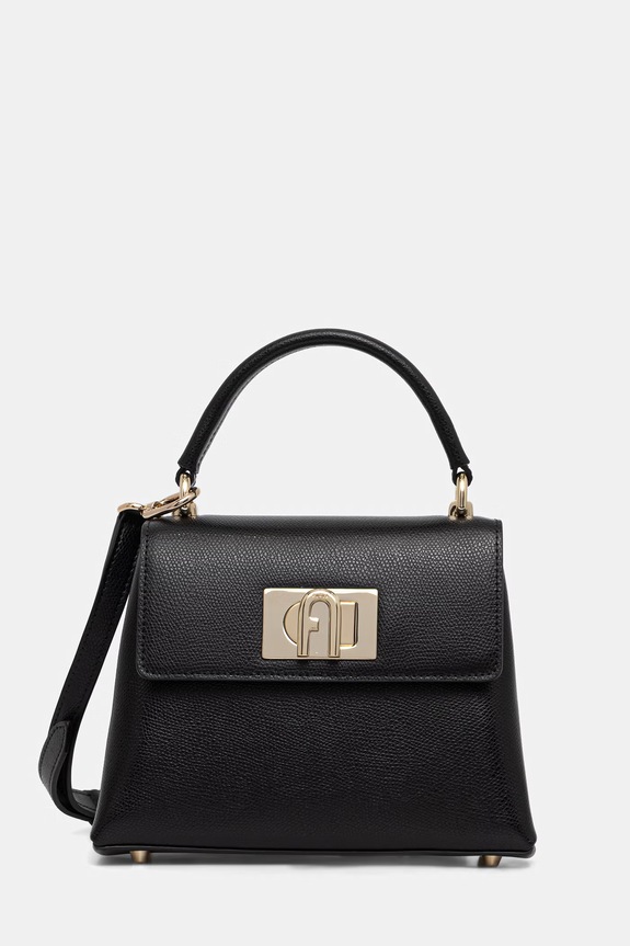 Furla geantă crossbody pentru femei din piele 1927 Mini Top Handle negru WB00109.ARE000.O6000