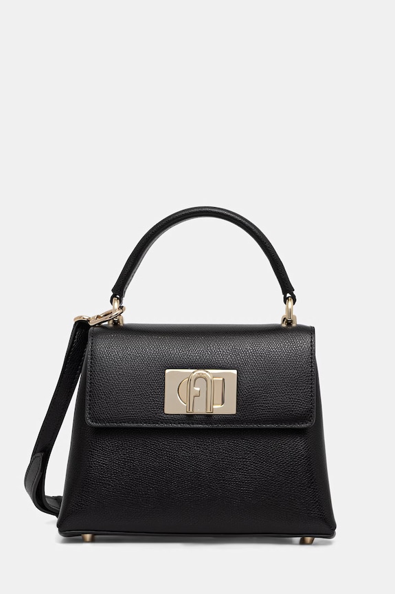 Furla geantă crossbody pentru femei din piele 1927 Mini Top Handle negru WB00109.ARE000.O6000