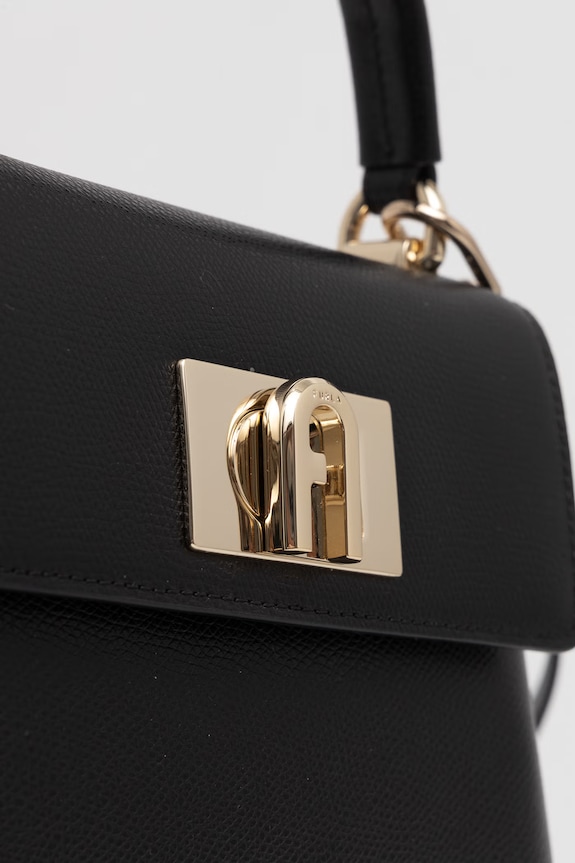 Furla geantă crossbody pentru femei din piele 1927 Mini Top Handle negru WB00109.ARE000.O6000