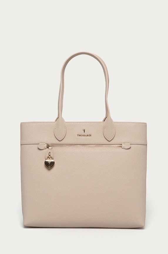 Trussardi Jeans - Torebka mieści A4 beżowy 75B01080.9Y099993