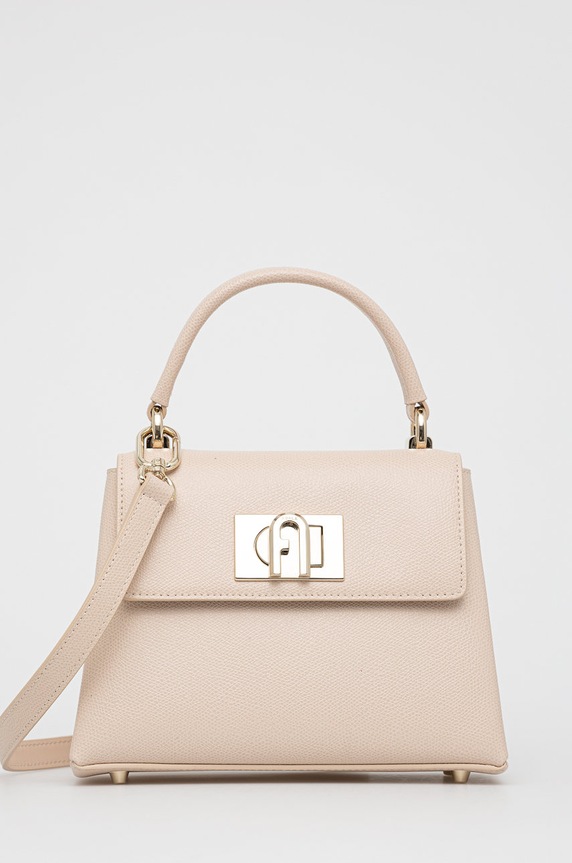 Кожена чанта Furla 1927 гладка кожа бежов WB00109.ARE000.B4L00
