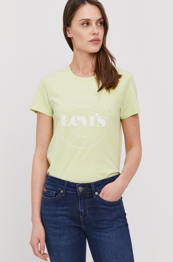 Levi's T-shirt nadruk zielony 17369.1296