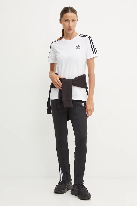 Bombažna kratka majica adidas Originals GN2913 bela AW22