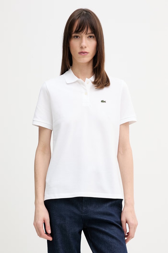Lacoste polo damskie bawełniane bawełna biały PF7839
