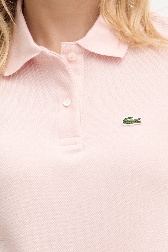 Lacoste polo damskie bawełniane PF7839 różowy