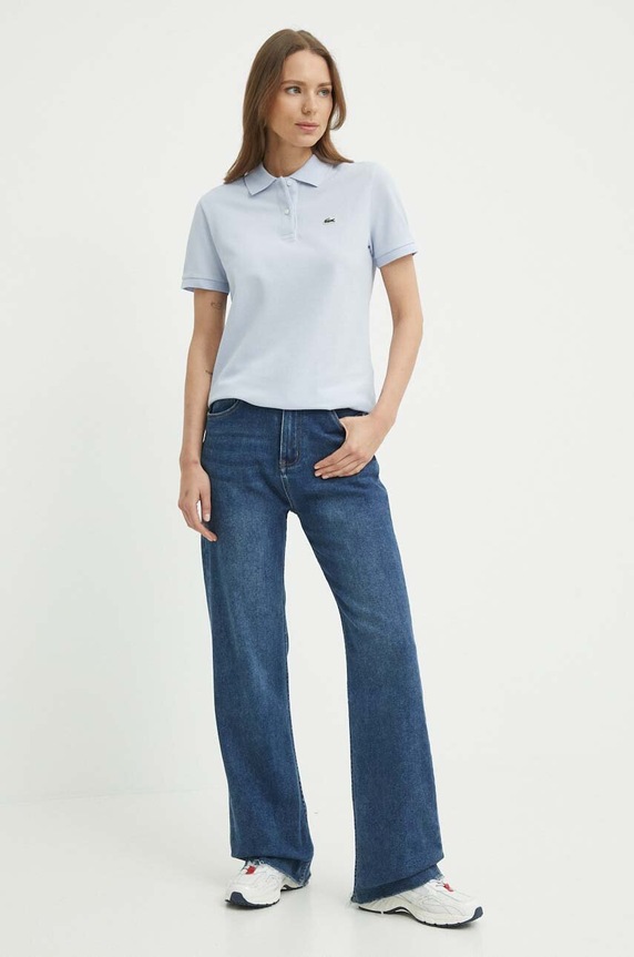 Lacoste polo de damă din bumbac PF7839 albastru SS26