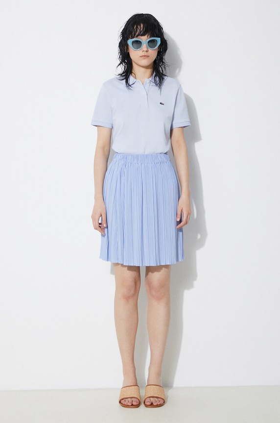 Lacoste polo bawełniane damskie PF7839 niebieski SS26