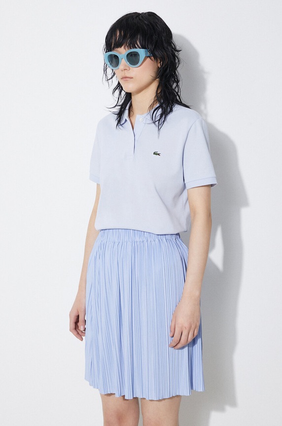 Lacoste polo bawełniane damskie niebieski PF7839
