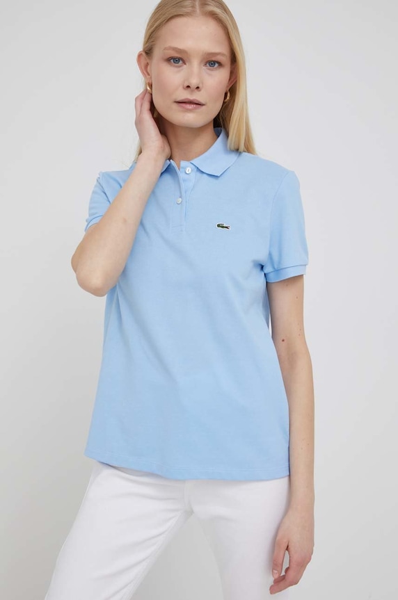 Lacoste polo damskie bawełniane bawełna niebieski PF7839