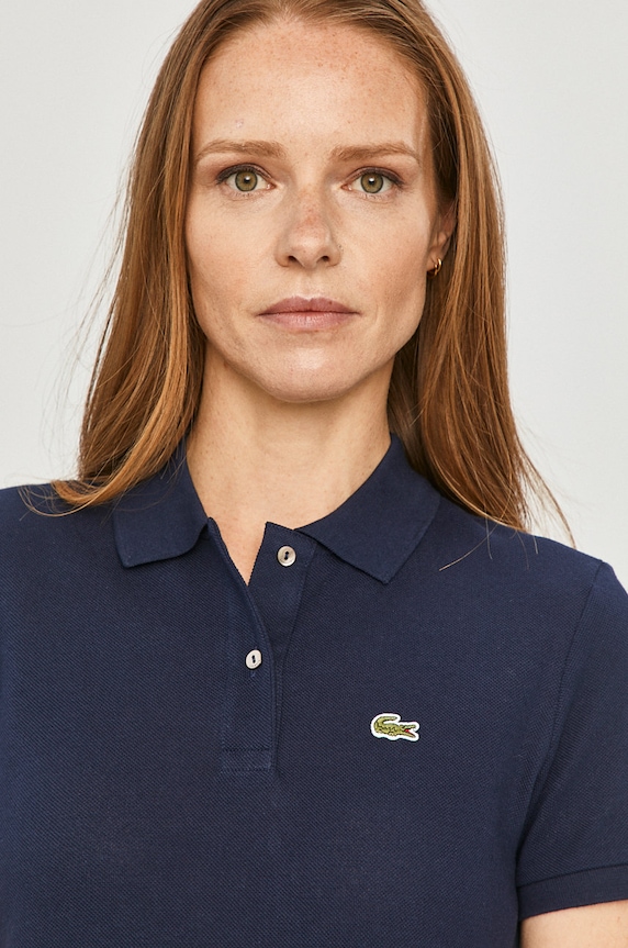 Lacoste polo damskie bawełniane granatowy PF7839