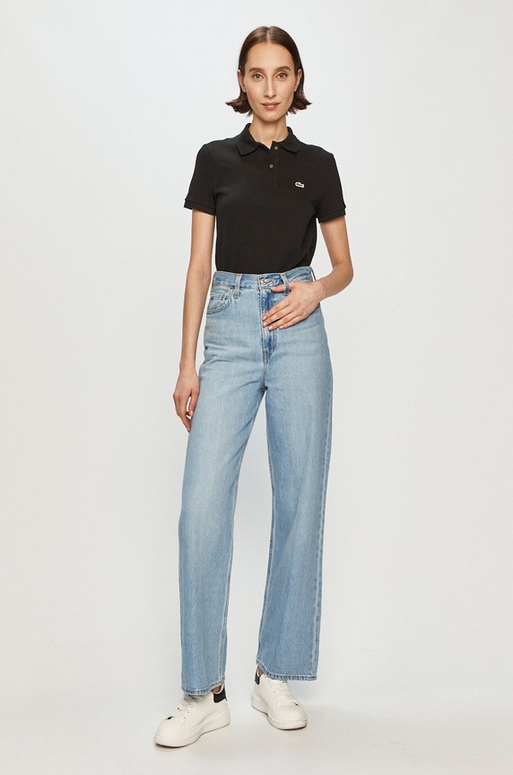 Lacoste πόλο γυναικείο βαμβακερό PF7839 μαύρο SS26