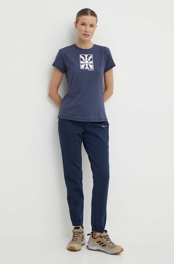 Columbia sportos póló Sun Trek 1931753 sötétkék SS24