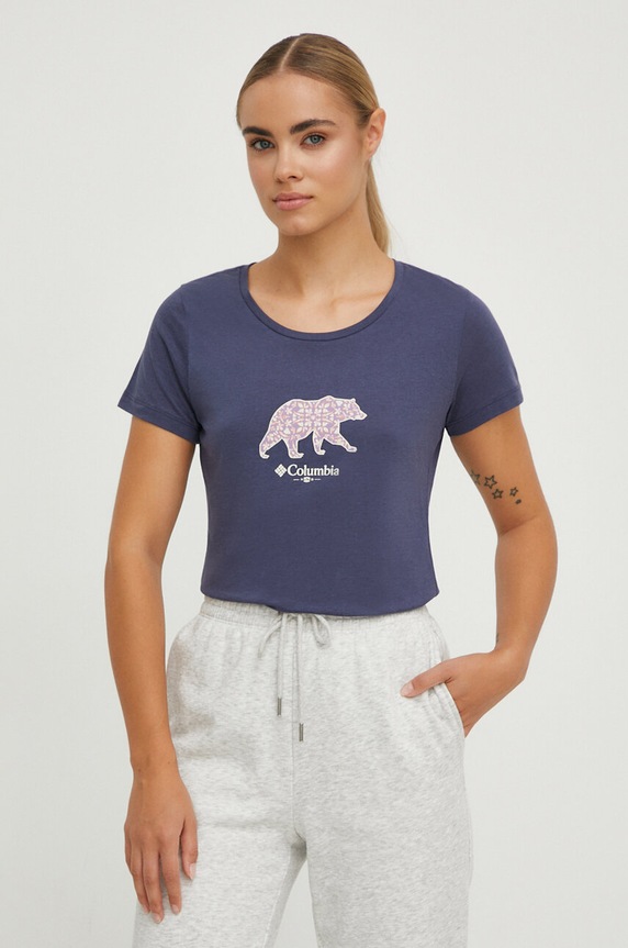 Columbia t-shirt Daisy Days nyomtatásos sötétkék 1934592