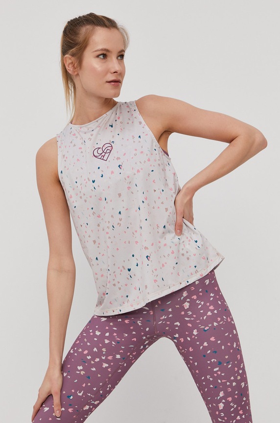 Femi Stories Top Cari Ecru Hearts wzorzyste beżowy CARI.ECR.HRTS