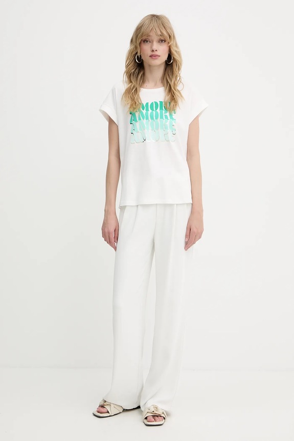 Morgan t-shirt DAMOR bianco SS25