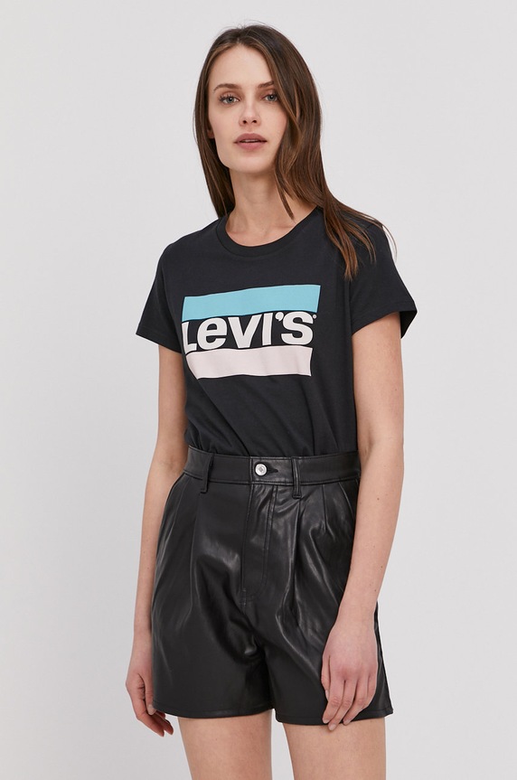 Levi's T-shirt nadruk czarny 17369.1582
